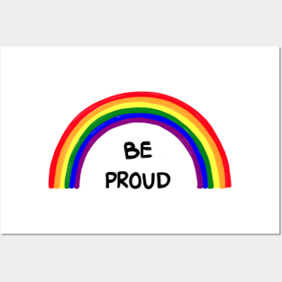 Gay pride rainbow lgbtq with positive quote concept. Posters and Art